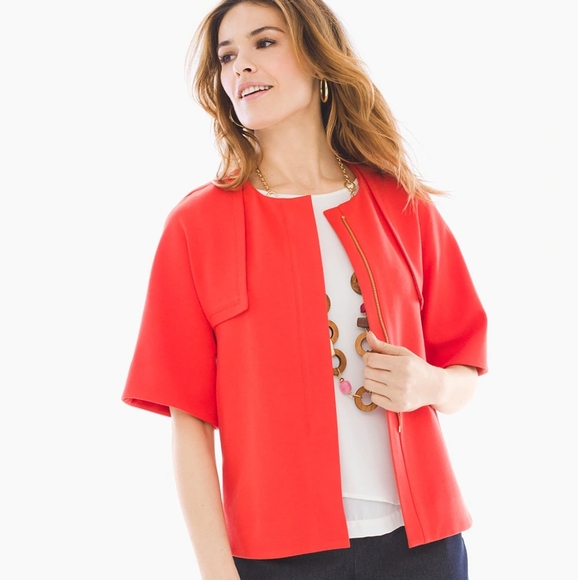 Chico's Jackets & Blazers - Chico's Garibaldi Twill Ponte 3/4 Jacket - Small